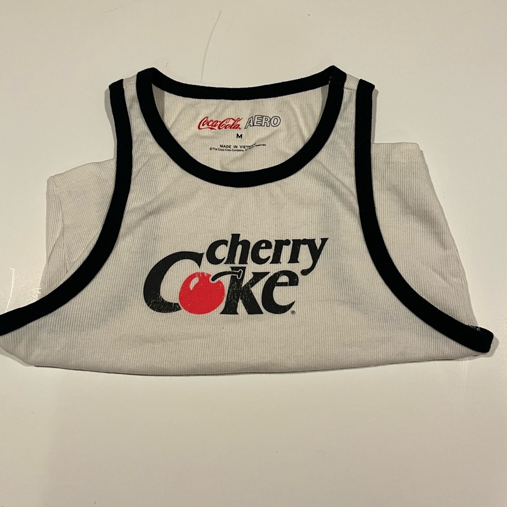 Aero Vintage White Cherry Coke Tank